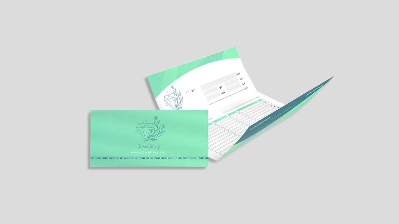 چاپ فاکتور پاکت شو گلاسه 170 گرم